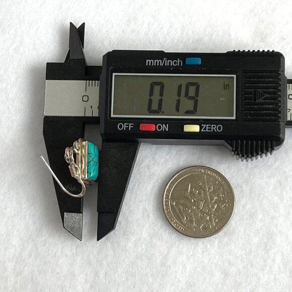 Sterling Silver 925 1.64" Rectangular Bezel Set Faux Turquoise Dangle Earrings - Picture 15 of 16